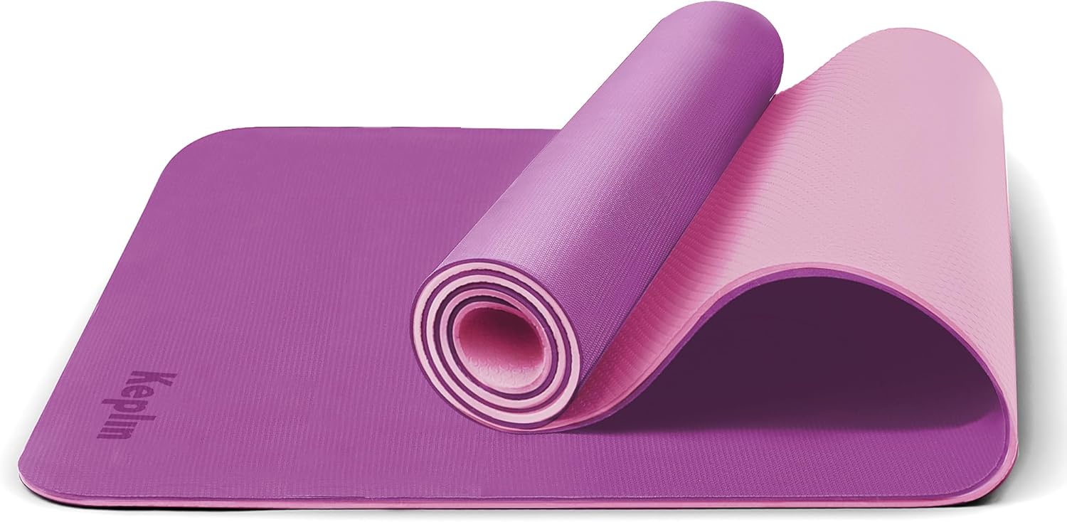 KEPLIN Yoga & Exercise Mat with Carry Strap - Large Non-Slip